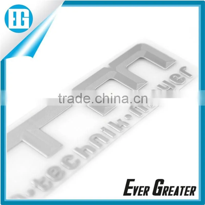 Custom decorative sticker silver nickel electroform sticker embossed metal sticker
