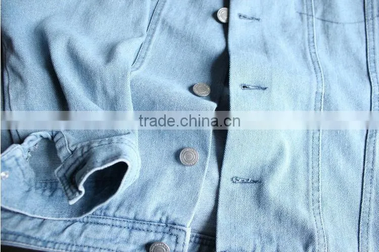2014 new European and American women's long sleeve varsity jacket denim shirt women denim coat,hot!
