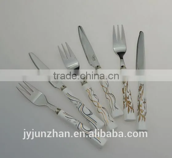 Fruit fork knife sets with nice ceramic handle and competitive price