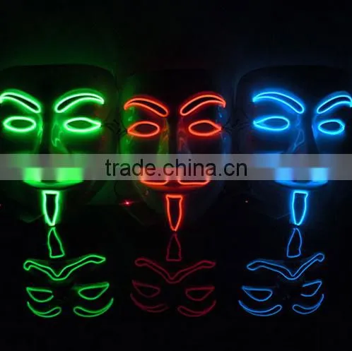 wholesale EL party led mask pvc led facial Halloween mask