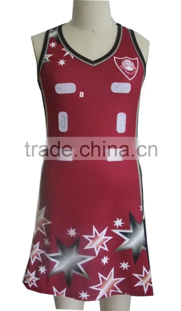 Full sublimation netball dress with stylish pattern