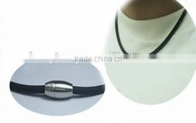 ionic titanium silicone necklace with metal pedant