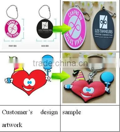 Custom personalized soft logo keychain