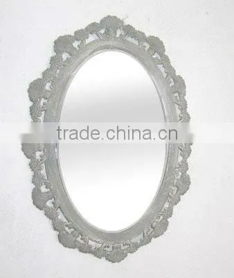 110703WE-Oval metal framed wall mirror
