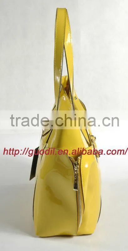 New arrival! Patent leather turn lock tote bags 2012 Fashion ladies leather handbags