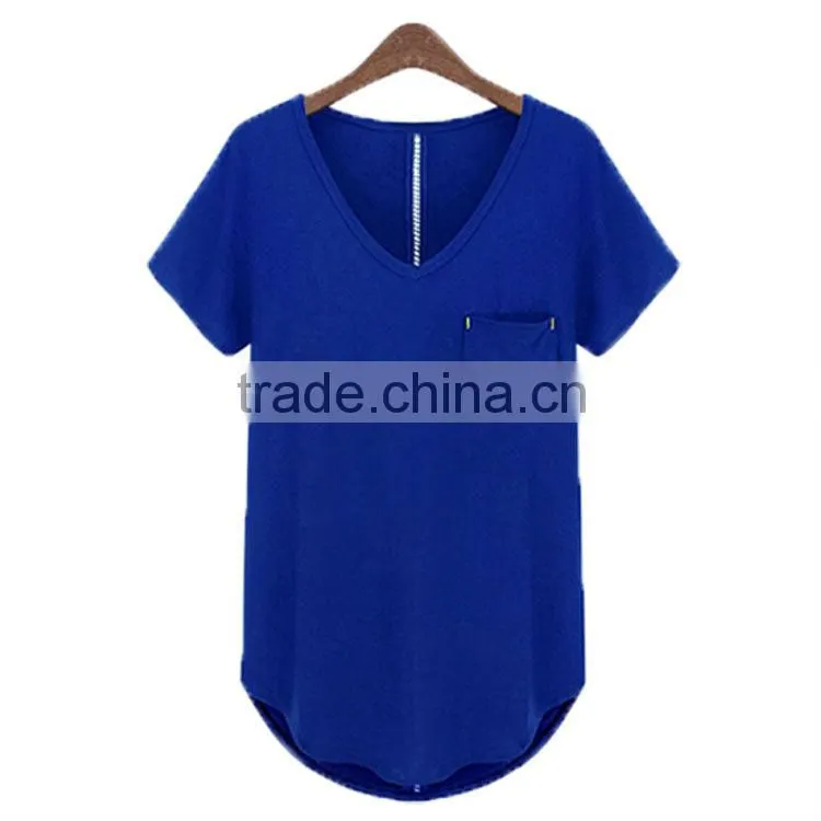 Best selling casual women's t-shirt korea(YCT-B0208)