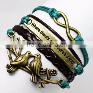 Custom logo womens leather bracelets