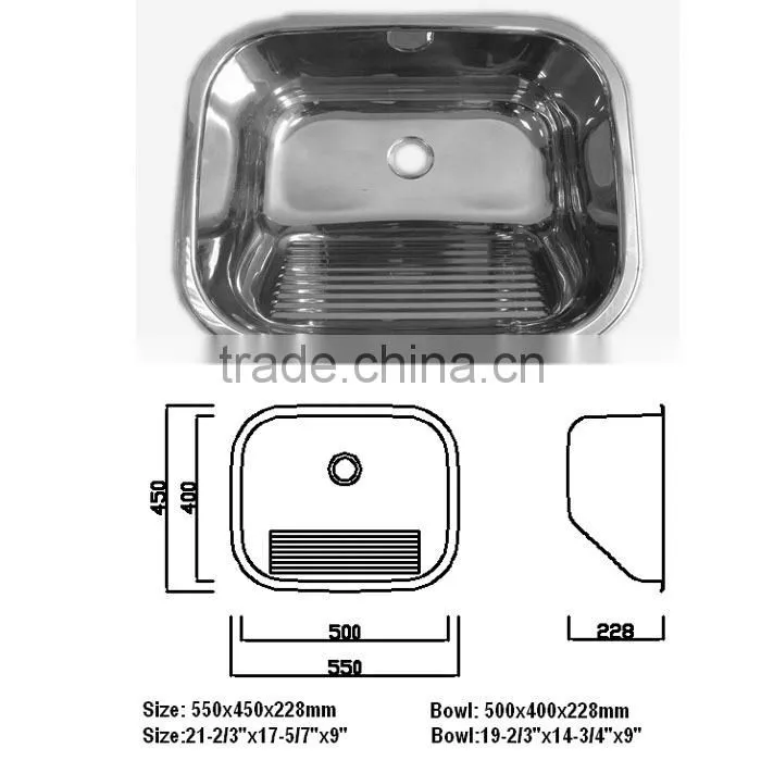 SUS304 wallmounted stainless steel sink hand wash