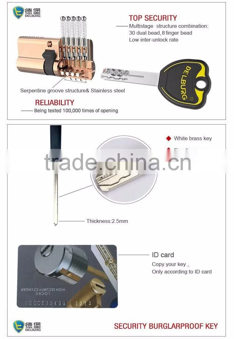 120mm High security mortise hidden cylinder door lock