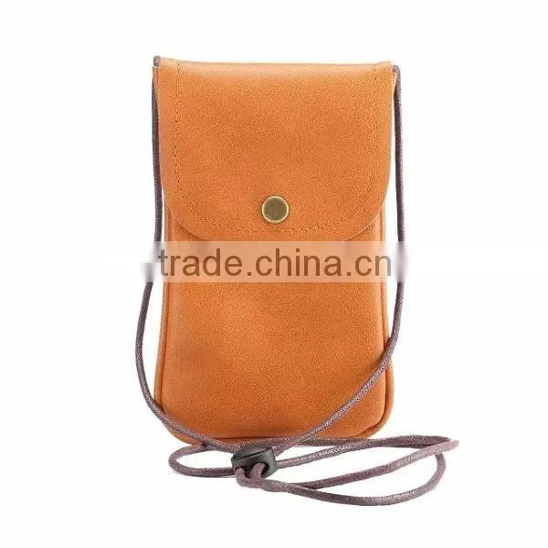 Wholesale Ladies Fashion Bags Style Cow Leather Wallet Case for 5.7 Inch Smartphone
