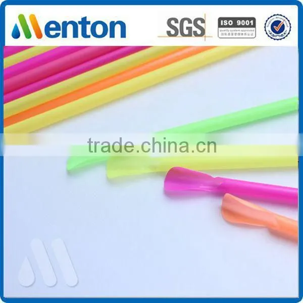 colorful High Quality disposable plastic spoon straw