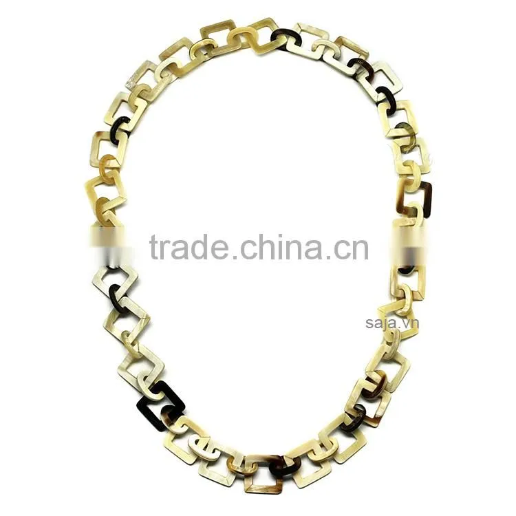 Buffalo horn white, buffalo horn jewelry, buffalo horn necklace SHN-309