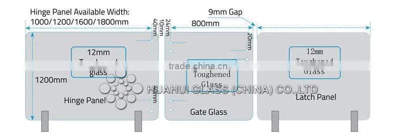 Australia AS/NZS 2208 8mm 10mm glass pool fence tempered safe glass for swimming pool