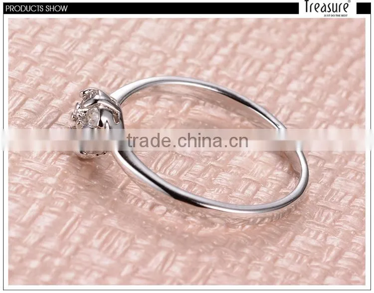 2015 wedding fore finger silver simple diamond rings