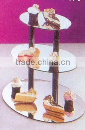 3-tiered crystal cake tray display wedding cake stand