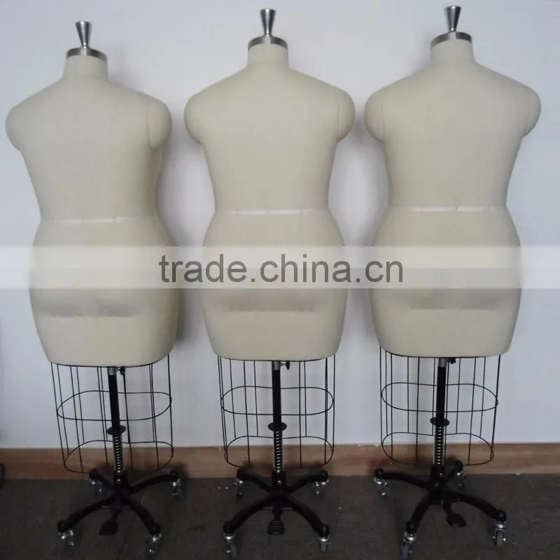 European and American female mannequin wedding dressform with collapsible shoulder hip and belly
