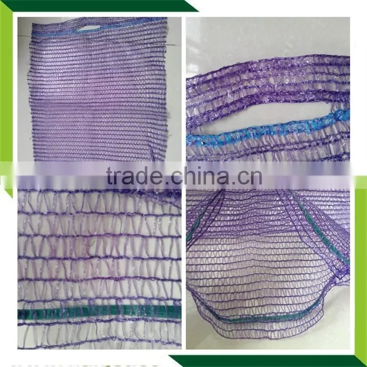 Raschel Packing Bag Fruit and Vegetable Mesh Bag , HDPE orange raschel knitted net,wholesale factory PE raschel mesh bag