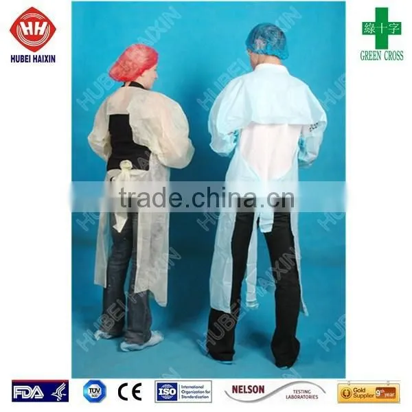 Best selling disposable cpe protective gown for women