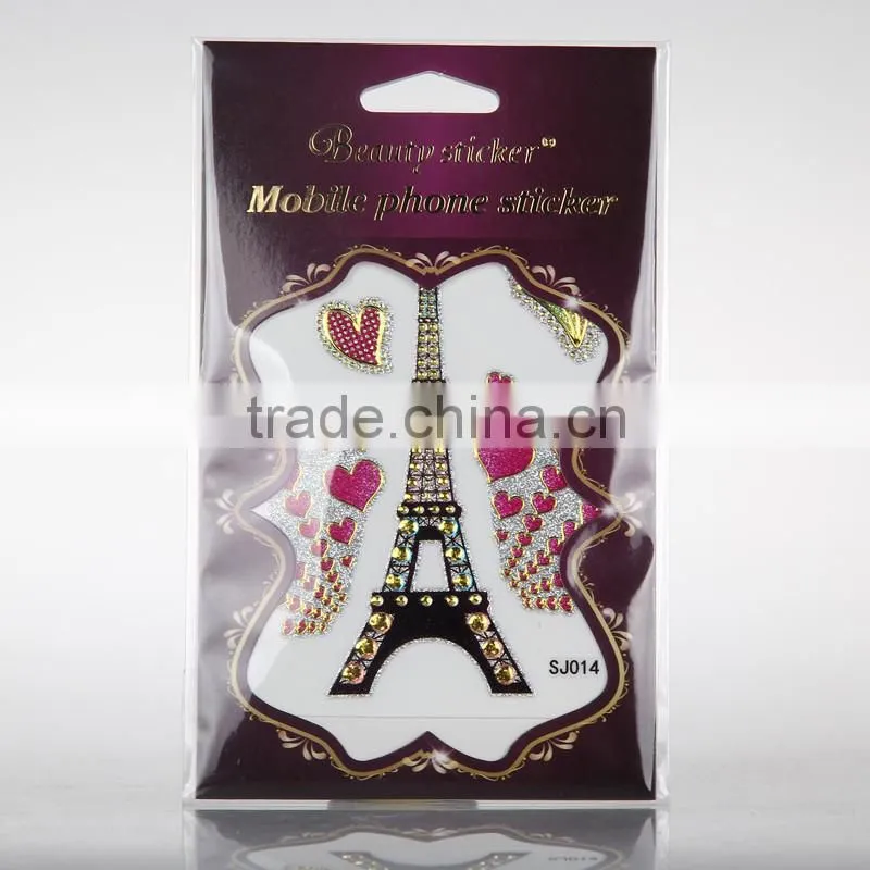 Glitter metallic cute bear Iphone mobile phone stikcer