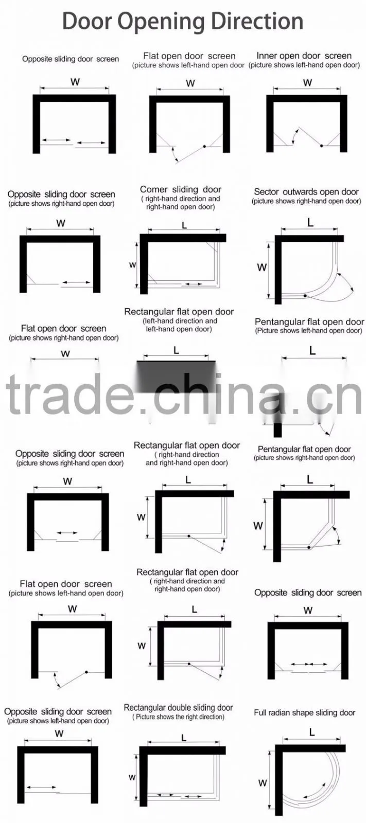 Sector Frameless Tempered glass Hinge shower enclosure shower screen