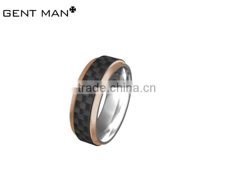 New Design American Style Custom carbon fiber ring for men Titanium Ring Band