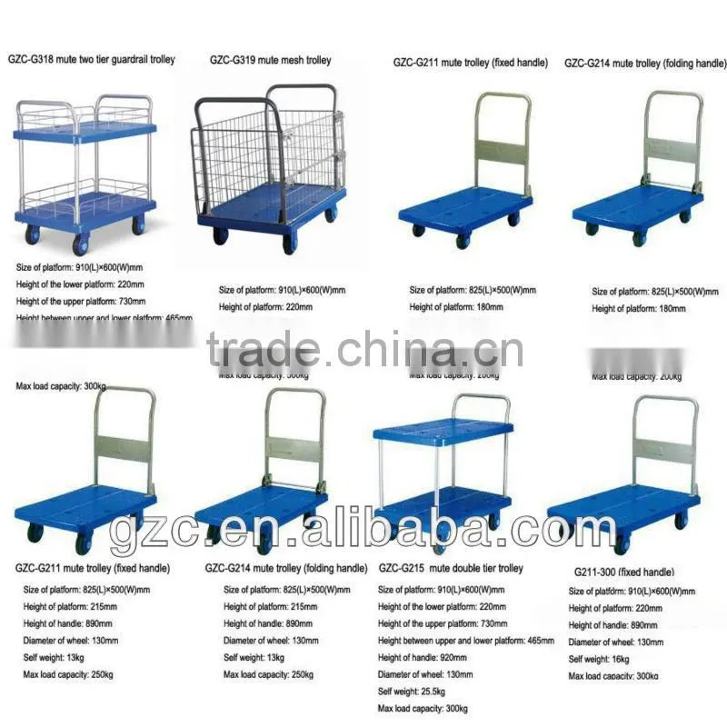 Loading Capacity 150kg Logistic Foldable Handle Mute Trolley