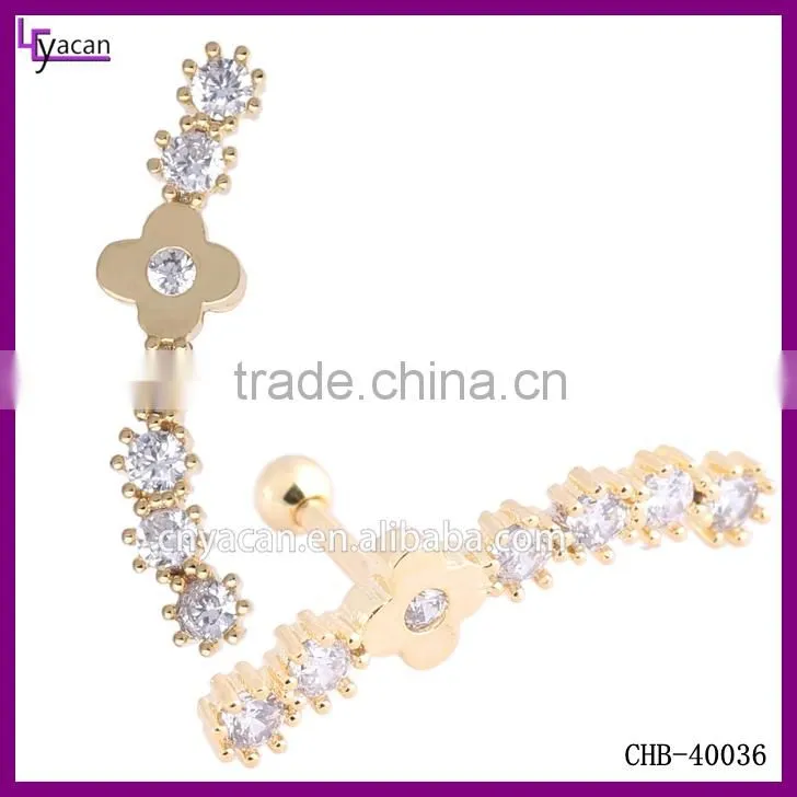 316L Surgical Steel Body Piercing Jewelry Crystal Tragus Piercing Jewelry