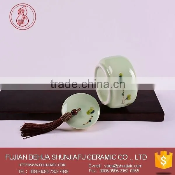 Customized Ceramic Jar With Lid For Tea, Sugar,Candy