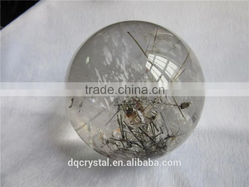 2015 Factory direct customed wholesale natural black rutilated quartz crystal ball