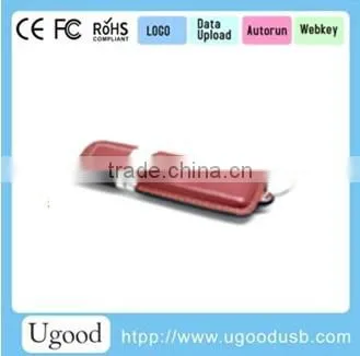Top quality Leather case 2.0 USB Flash Drive, PU Memory Stick with real capacity,USB Disk Drives support customized logo