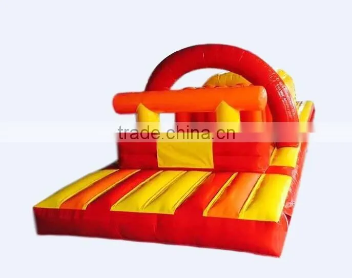 commercial giant inflatable obstacle course 6mLx3.3mWx2.8mH PVC material red yellow for sale