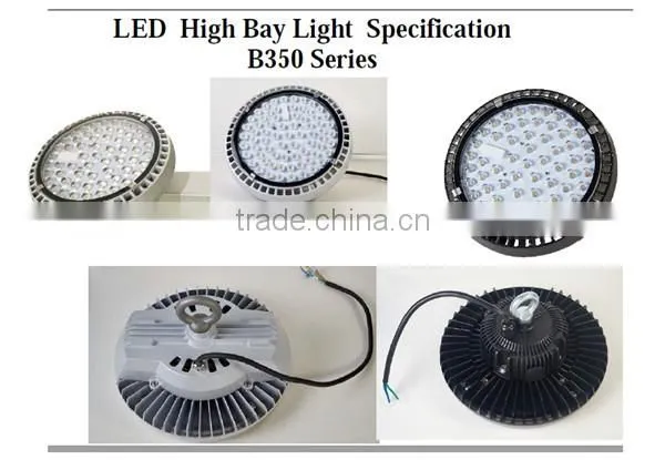 Shenzhen CE ROHS ETL DLC Certificated IP65 Industrial LED High Bay Light Brightness 130lm/w