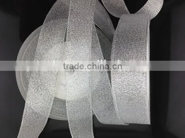 Silver And Gold Color Glitter Metallic Ribbon
