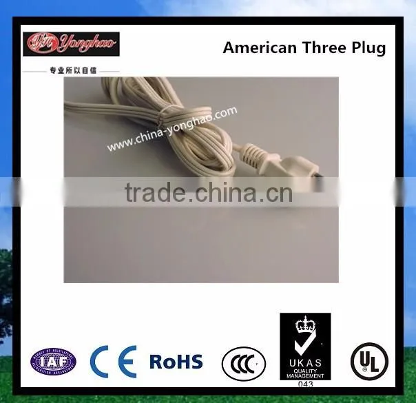 YH-12/13 American Three PINS 125 V/15 A high quality with Lower price/ Yonghao Factory Supply Safe UL Power cord with IEC 13