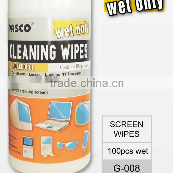 computer screen lens cleaner, tube pack wet cloth, CE certification
