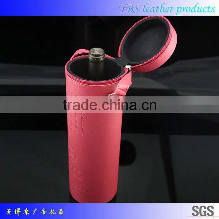 PU leather wine bag with zipper design