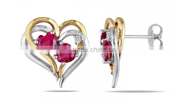 rhodium vermeil CZ pink color devils heart necklace 925 silver