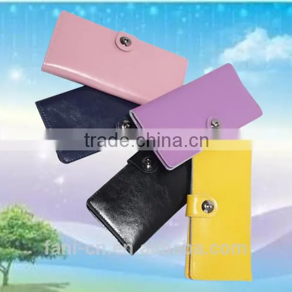 2015 new arrival and latest design ladies leather clutch purse with many colors choosing