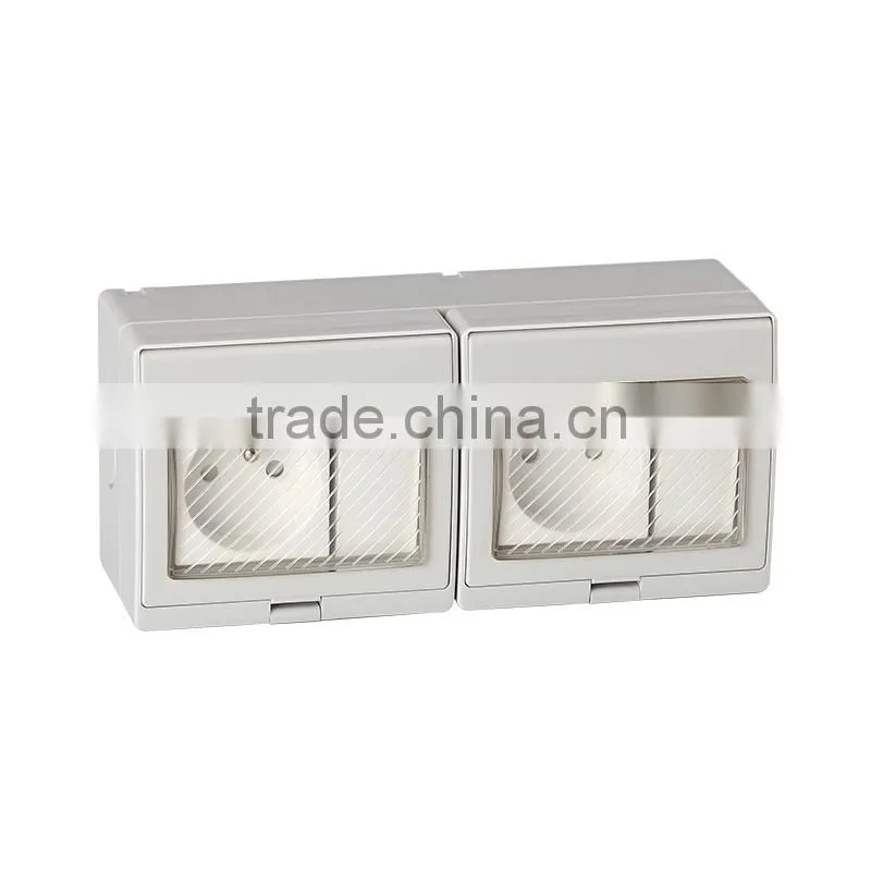 European multiple 250V power wall switch and socket SP-2FRS
