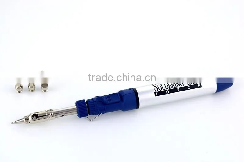Multi-functional Flame Butane Gas Soldering Iron Pen Torch 4 Tips EK-061