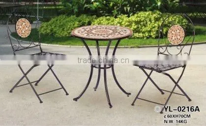 iron folded outdoor bistro table and chair furniture