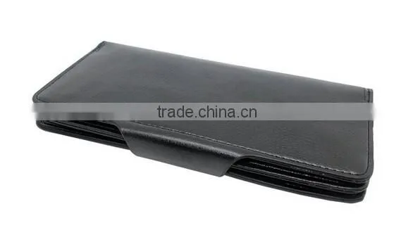 Unisex multi card holder long wallet soft leather with clasp button