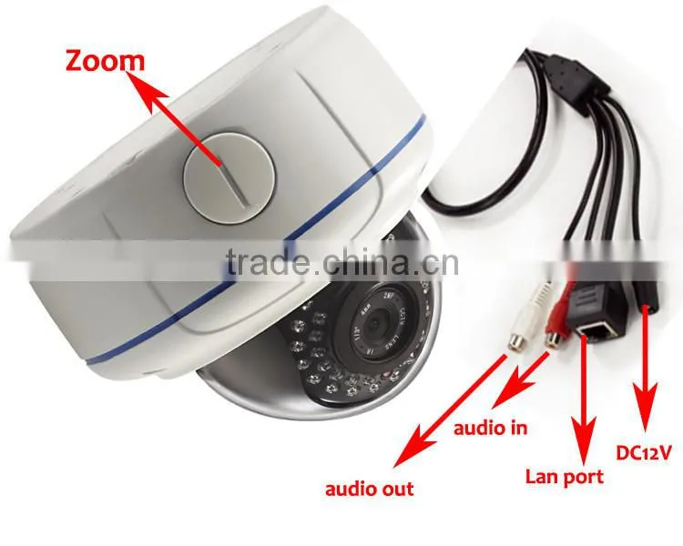 Digital network Dome onvif P2P h.264 2.8-12mm varifocal lens camera