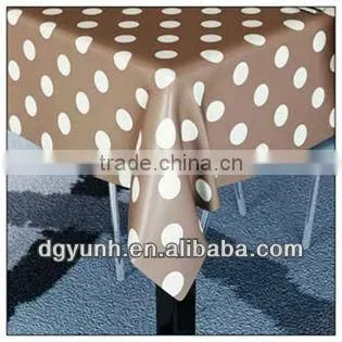 Orange Pokla Dot Vinyl Tablecloth
