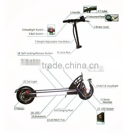 ODEWAY two wheel folding skateboard adulet fast speed scooter