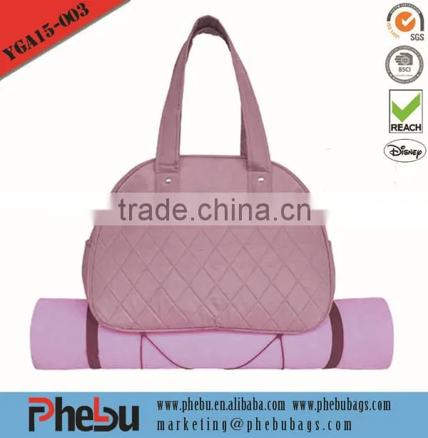 Simple canvas tote yoga bag for ladies (YGA15-010)