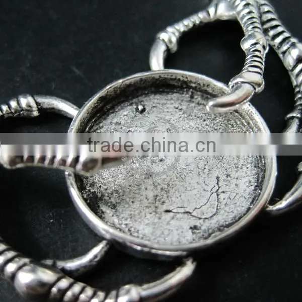 21.5mm vintage style antiqued silver plated skull talon DIY pendant charm supplies findings 1820272