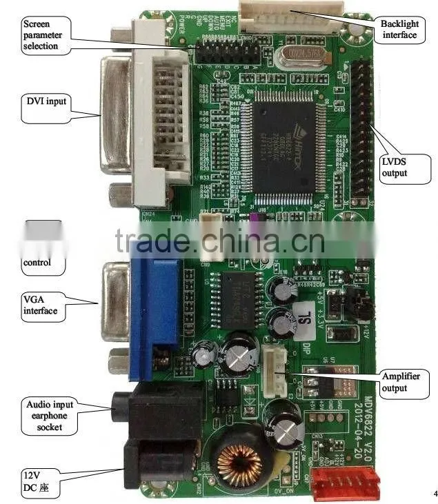MDV6822 PC Board Supports TFT LCD Panel Come True LCD Display Or Advertising Machine Digital Photo Frame