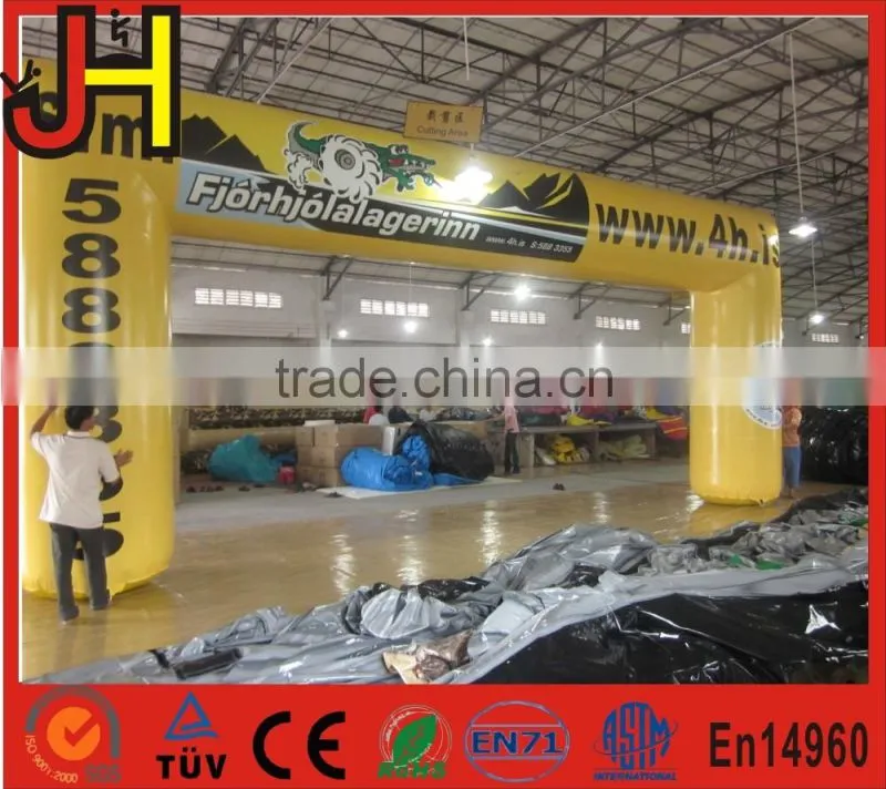 Yellow inflatable gate, inflatable arch rental, cheap Promotion Finish Line