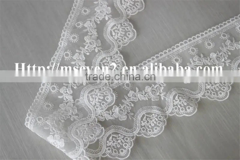 good price 9cm natural tulle polyester lace fabric for sale